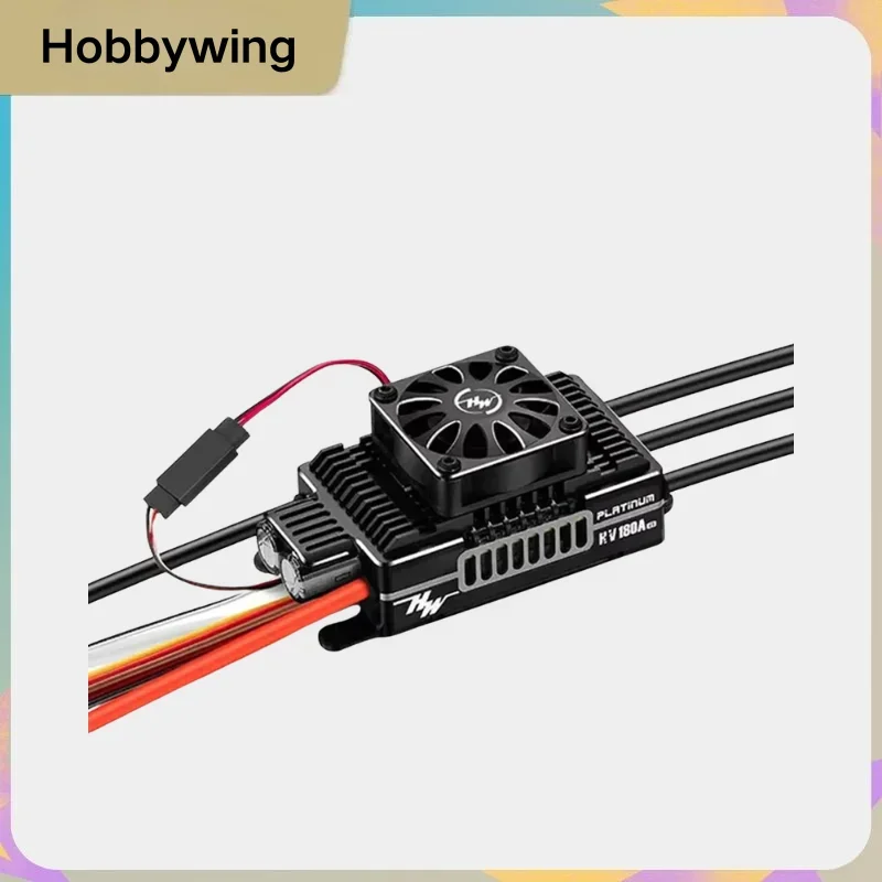 VoltSHobbywing Platinum V5 180A HV SBEC ESC, 6-14S 12V BEC 32-Bit Processor For 550-700 Helicopter Fixed-Wing, High Power RC