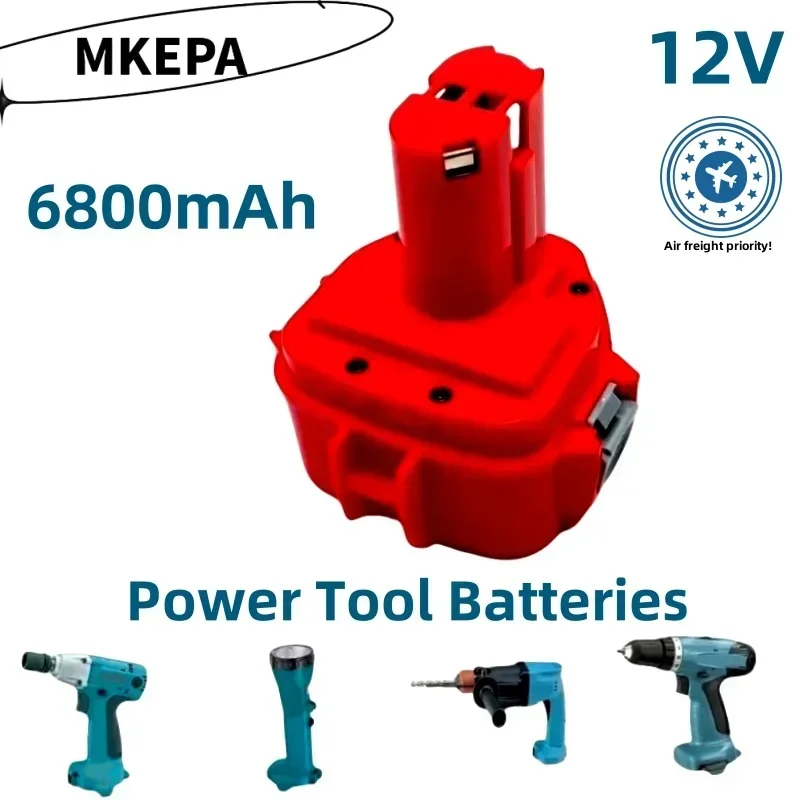 Batería Ni-Mh de 6800mAh para herramientas eléctricas Makita, 1200, 1220, 1201, 1222, 1233SA/B1235, 192681-5, PA12, 12V