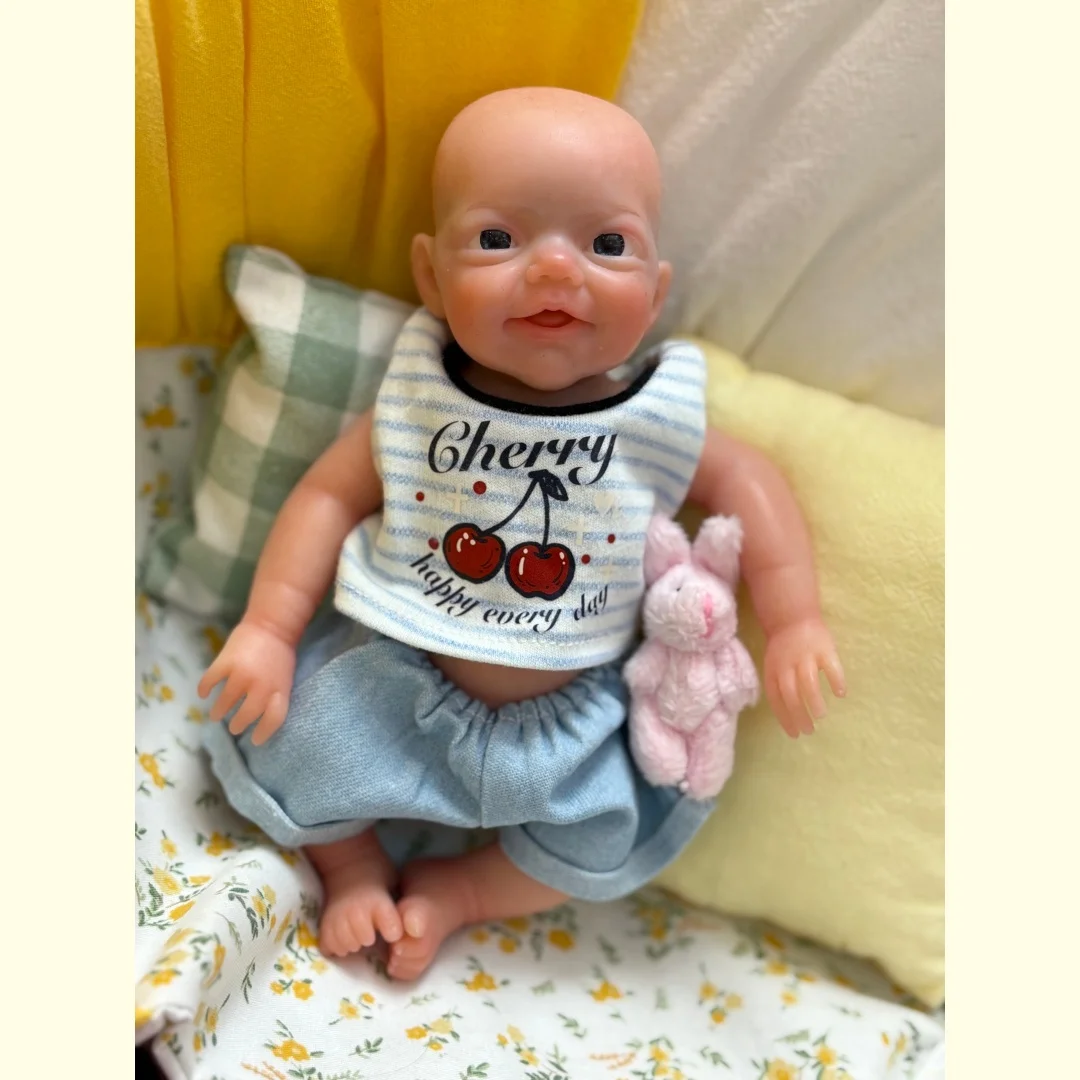 8인치/20CM 전신 실리콘 베베 리본 걸&보이 인형 방수 귀여운 신생아 베베 인형 수제 실물 같은 리본 인형