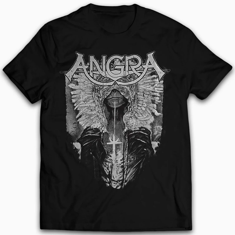 New Angra Flame Goddess Band Brazilian Power Metal Rock Punk Style European High Street Retro Short-Sleeved Men's T-Shirt