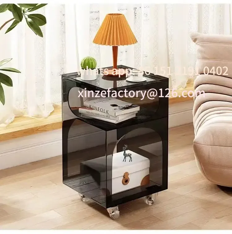 تخصيص Przesuwna Szafka Nocna Do Sypialni Preszroczysta Półka Kreativesny صالون الحد الأدنى Stolik Helpniczy D