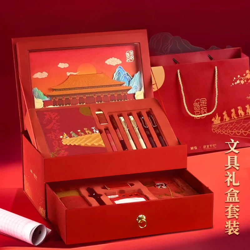 22 Piece Student Stationery Gift Set with Gel Pens, Pencils, Fountain Pen and Notebook, Quick Dry Ink, Quiet Click, Soft Grip