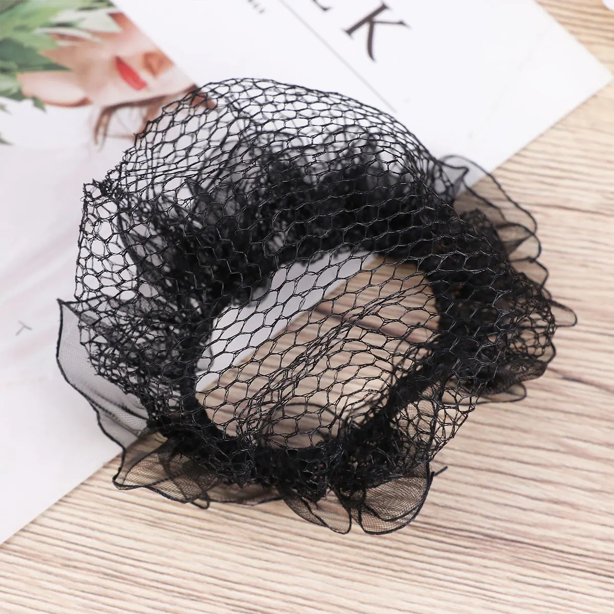 

10pcs Elastic Snoods Ruffled Hair Nets For Ballet Dance Durable Classy Formal Accessory Summer Heat Protection Professional Use