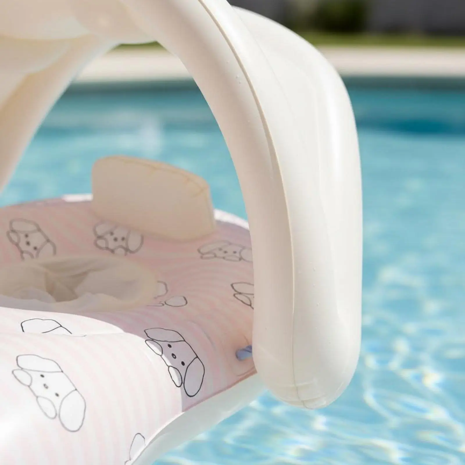 Family Pool Float Children Swimming Ring Sun Shade Inflatable Double Seat Water Toy for Parent-child Outdoor Fun