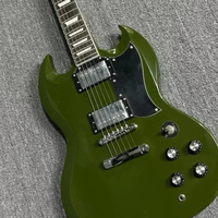 Free Shipping Retro Green SG 6 Strings Mahogany Body Rosewood Fingerboard Personalized Style Flexible 22 Tone Electric Guitar