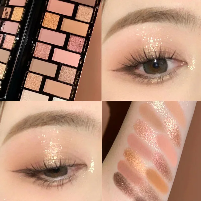 LEKGAVD-paleta de sombras de ojos con purpurina de 16 colores, paleta de sombras de ojos mate de larga duración, ilumina los ojos, cosméticos, belleza para mujer