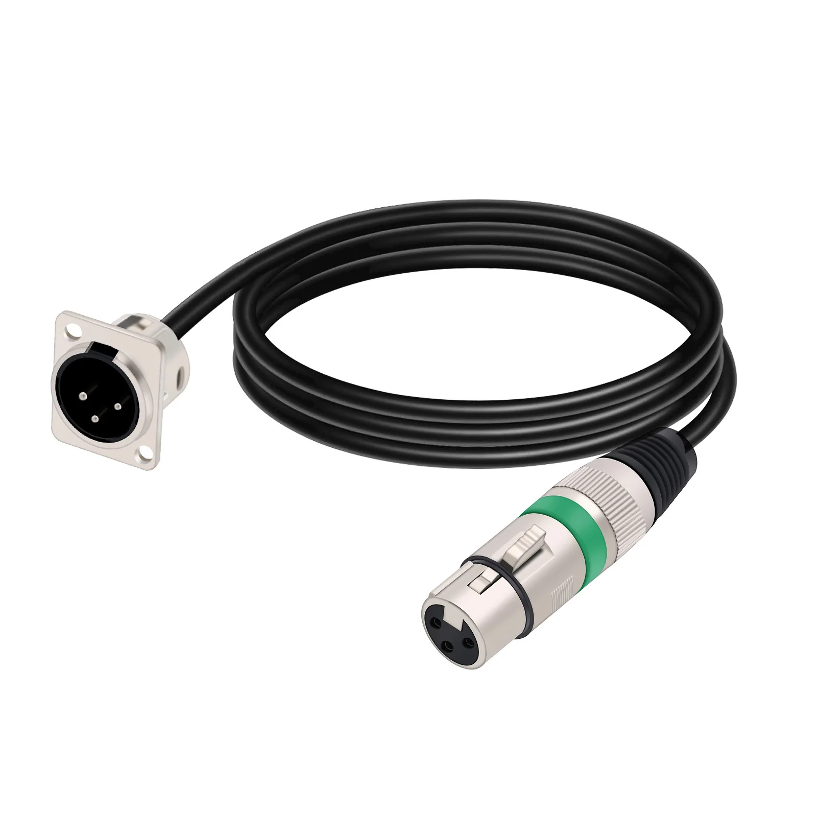 0.3M-15M 3 Pins XLR Cable D-Type XLR Male Panel to XLR Female Connector Pass Through OFC Copper Shielded Cable for Microphone