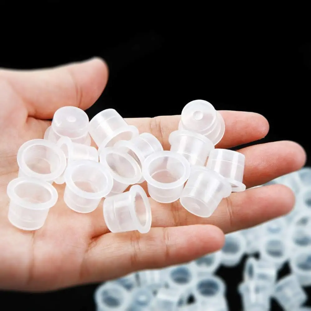 Tattoo Ink Cups 300PCS 14mm  Disposable Plastic Tattoo Ink Caps Cups for Tattoo Ink Tattoo Kits Supplies