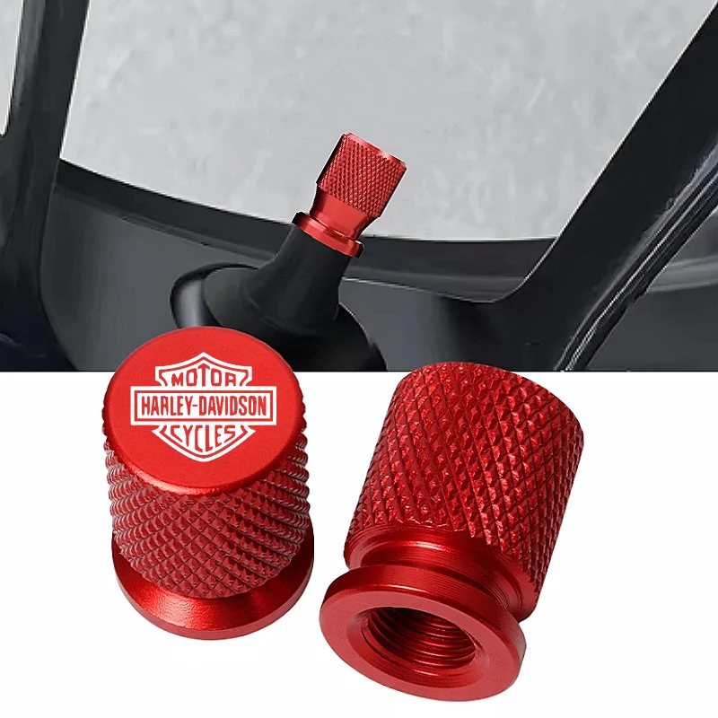 2PCS For New Harley Motorcycle Accessories CNC aluminum Vehicle Wheel Tire Valve Stem Caps Covers for Harley Davidson