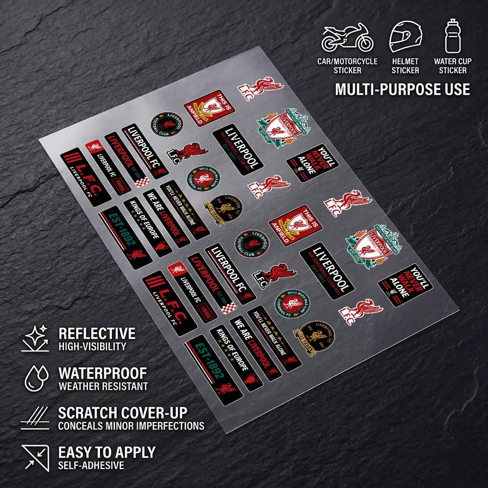LivE-rpool Durable Waterproof Reflective Decor Sticker Scratch Cover For Motorcycle Car Helmet Fridge Accessories