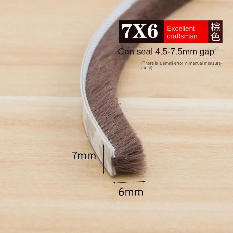 Self-adhesive Bristles Wool Pile Weatherstrip Door Window Brush Seal 7/9 X 5mm 9mm 12mm 15mm 23mm Warm Winter Gray White Brown - Image 11