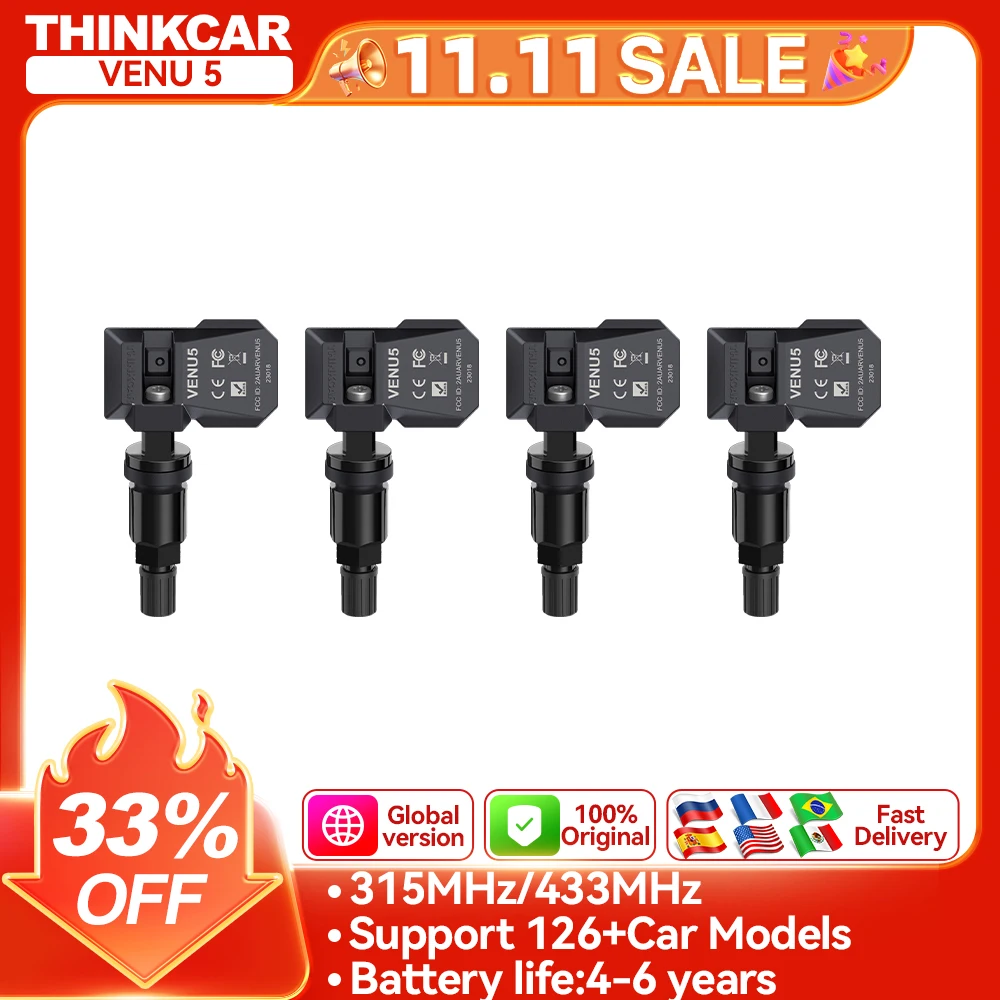 

MUCAR VENU 5 TPMS 315 МГц/433 МГц 4 шт. автомобильный датчик давления в шинах датчик давления в шинах IP67 водонепроницаемый