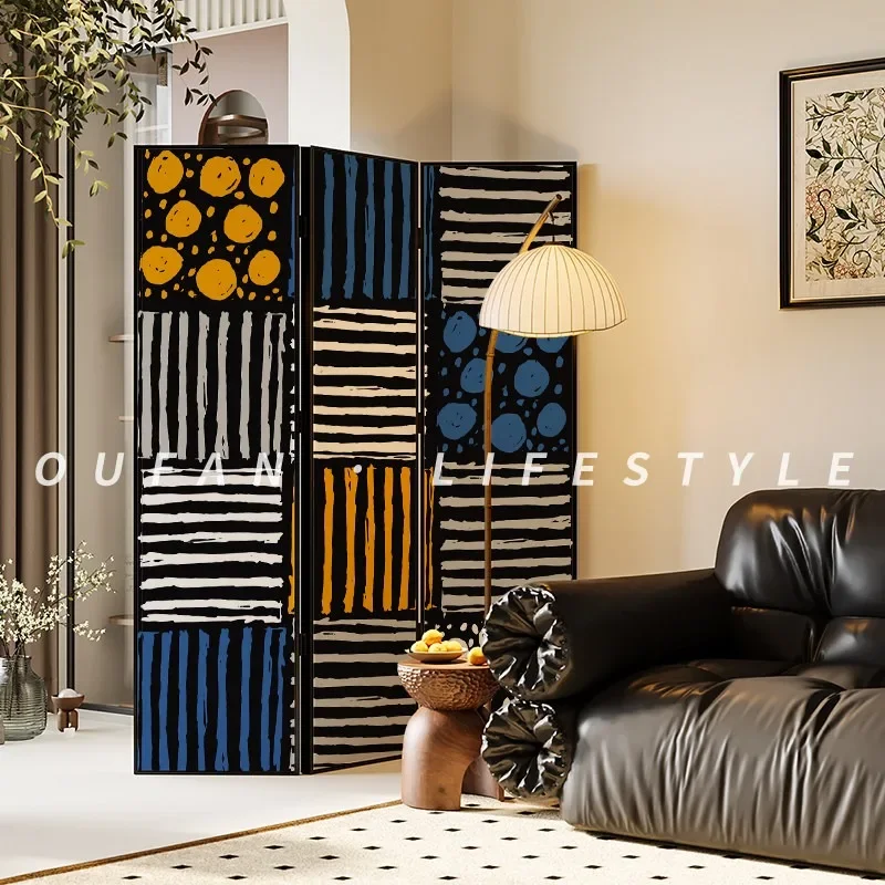 Modern living room entryway, new type of partition screen, facing the door, folding for movable bedroom, for office and home use