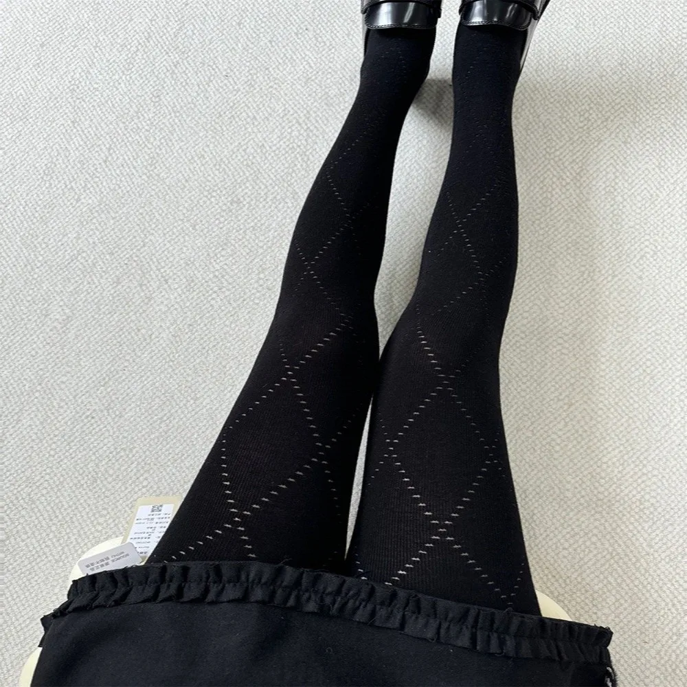 

New Jacquard Pattern Knitted Tights High Waist Elastic Stockings Skinny Women Leggings Women