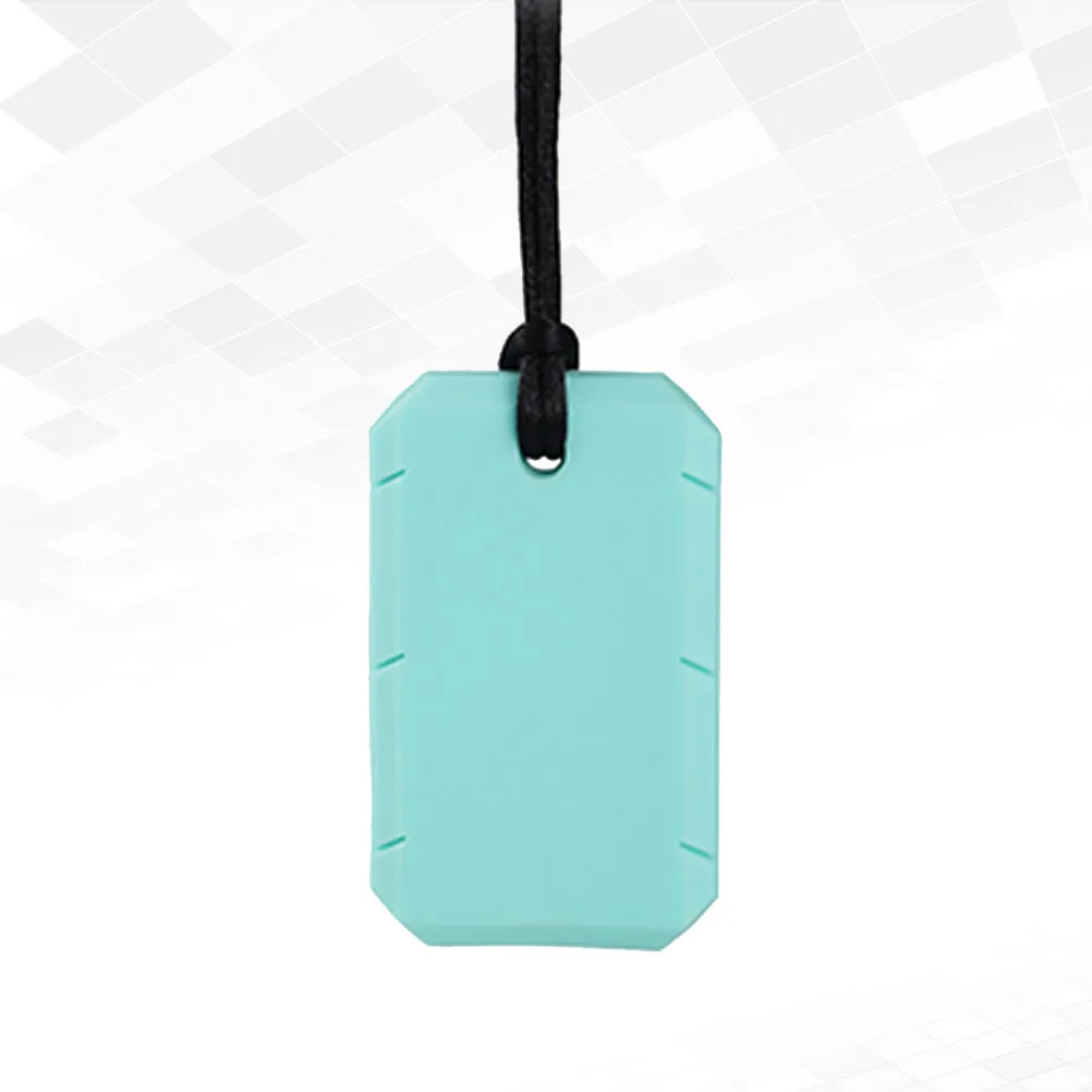 

1 шт. Черный мягкий текстурированный силиконовый прорезыватель-кулон в виде жетона для собак, ожерелье для прорезывания зубов, тренировка жевательных мышц, приспособление для жевания для младенцев