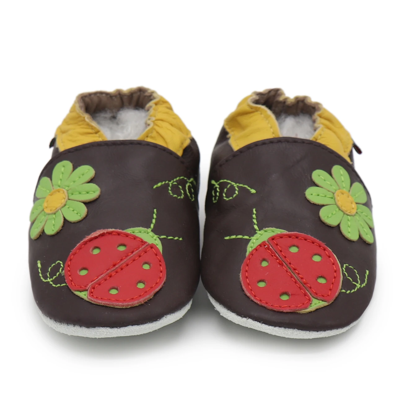 003Carozoo New Sheepskin Leather Soft Sole Baby Shoes Toddler Slippers Up To 4 Years First Walker