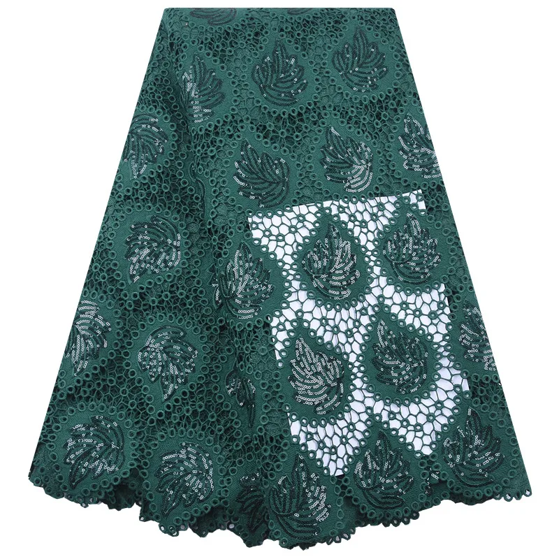 

Kalume 2024 High Quality Nigerian Sequins Lace Fabric Water Soluble French African Lace Fabric for Elegant Dress Sewing F1980