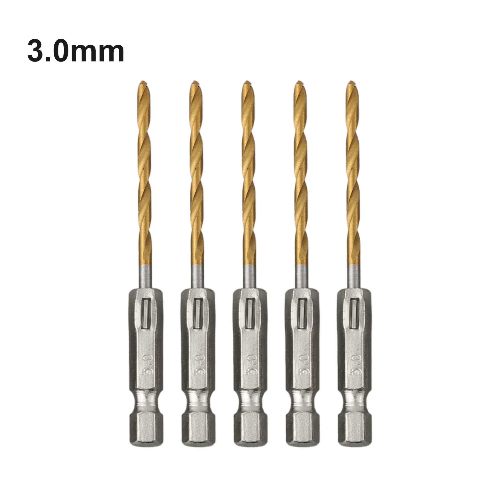 5pcs HSS Drill Bit Set High Speed Steel 1/4 Hex Shank 1.5-6.5mm Hexagonal Handle Workshop Equipment Power Tools Drill Bits