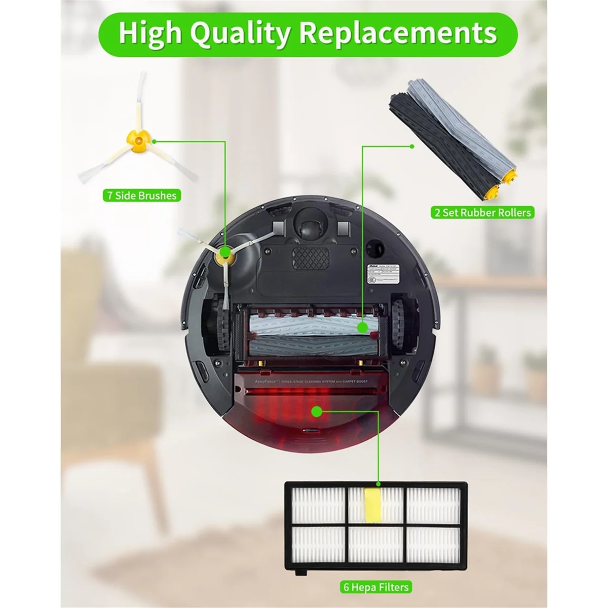 Do odkurzacza robota iRobot Roomba 860 865 870 880 896 960 966 971 976 980 981 Główna szczotka boczna Części filtra Hepa