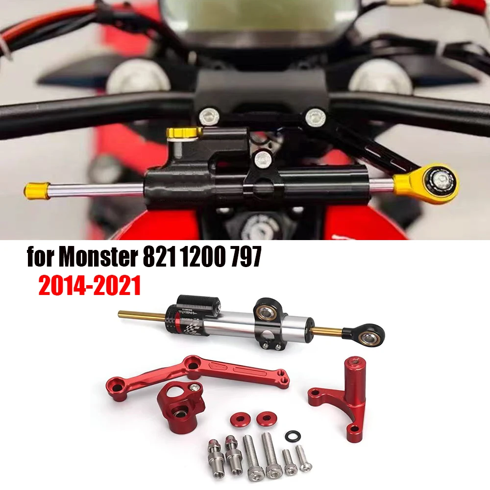 

for Ducati Monster 2014-2021 821 1200 797 motorcycle CNC steering stabilizer bracket Monster 821 Steering shock absorber suit