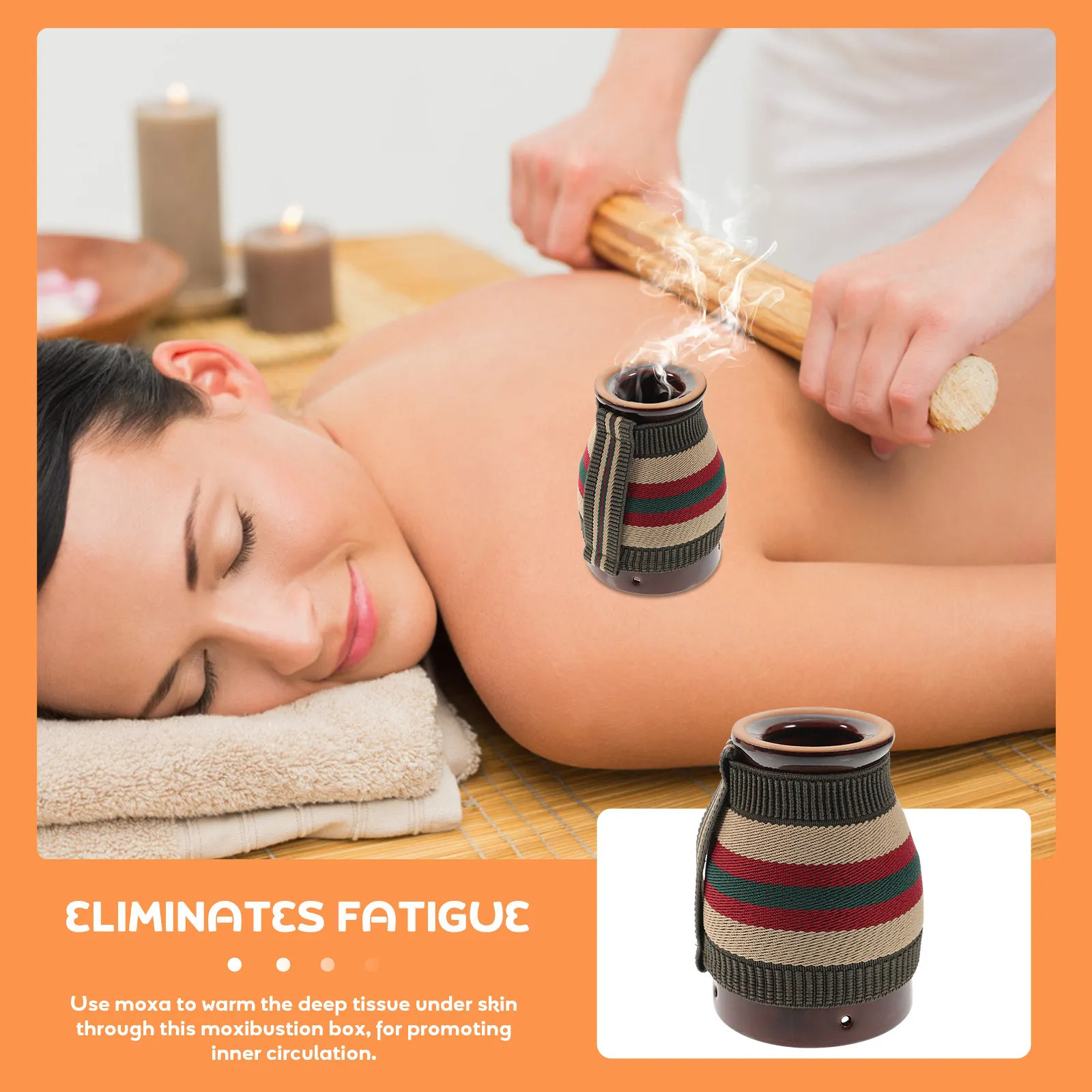 Portable Ceramic Moxibustion Box Holder Cupping For Office Worker Deep Tissue Warming Relaxation During Sleep