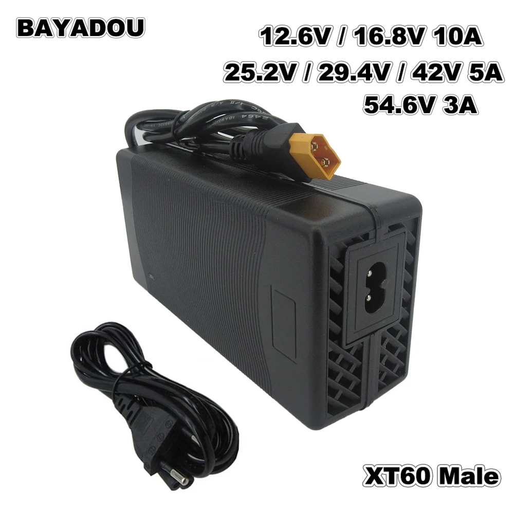 

16.8V 10A 5S Lithium Fast Charger 6S 25.2V 24V 7S 29.4V 36V 10S 42V 5A Li-ion Battery Charger 12V 3S 12.6V 10A XT60 Connector