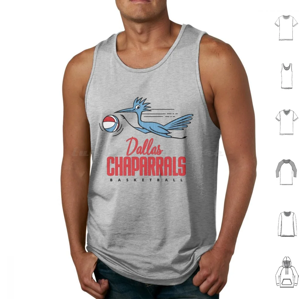 Dallas Chaparrals Basketball Tank Tops Print Cotton Basketball Dallas Retro Sport Vintage