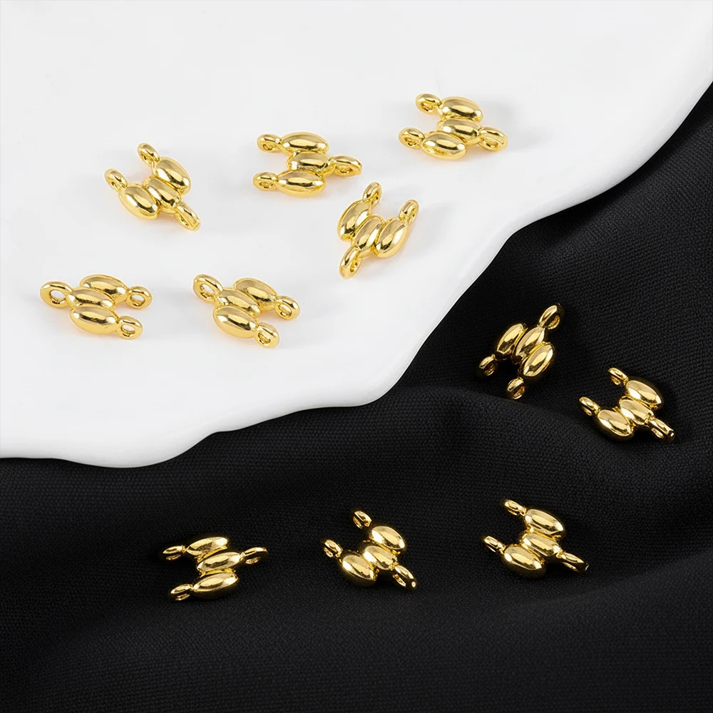 18K Gold Plated 2-row Connectors Brass Connectors For Jewelry Making For Bracelets Accessories DIY Necklaces Findings Wholesale