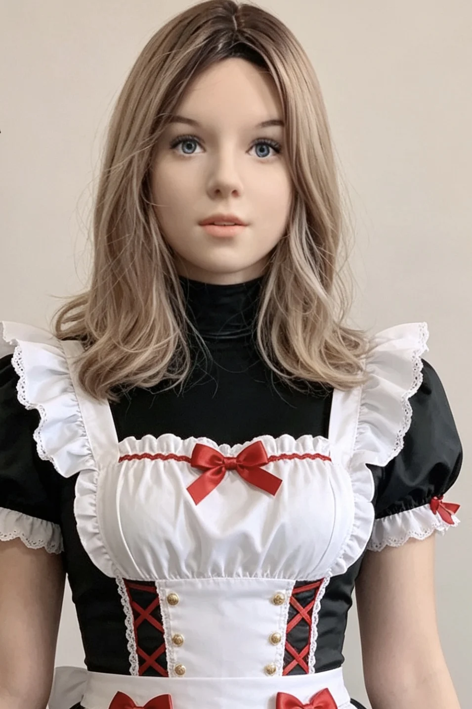 

(Emily) Crossdressing Full Head Silicone Cosplay Kigurumi Male To Female Mask With Fake Eyes Transgender Drag Queen