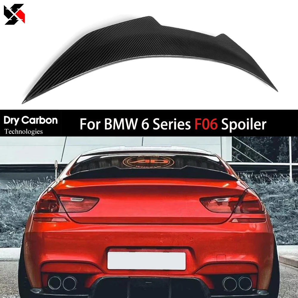 Real Dry Carbon Fiber Rear Trunk Spoiler Wing For BMW F06 640i 650i M6 2010-2017 Gloss Black Car Styling Boot Lid Lip Ducktail