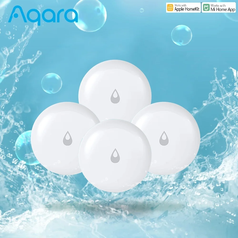 Aqara Sensor de inmersión de agua Zigbee, Detector de fugas de agua de inundación para el Hogar Inteligente, alarma, Sensor de remojo de seguridad para Xiaomi Mijia Homekit