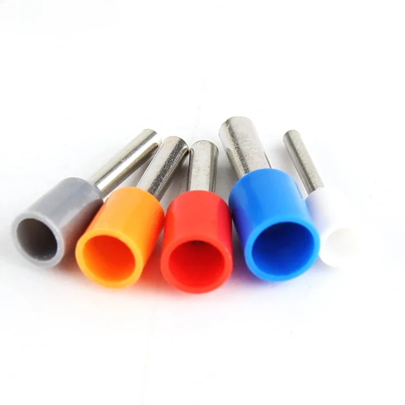 Pack E0508 E7508 E1008 E1508 E2508 Insulated Ferrules Terminal Block Cord End Wire Connector Electrical Crimp Terminator
