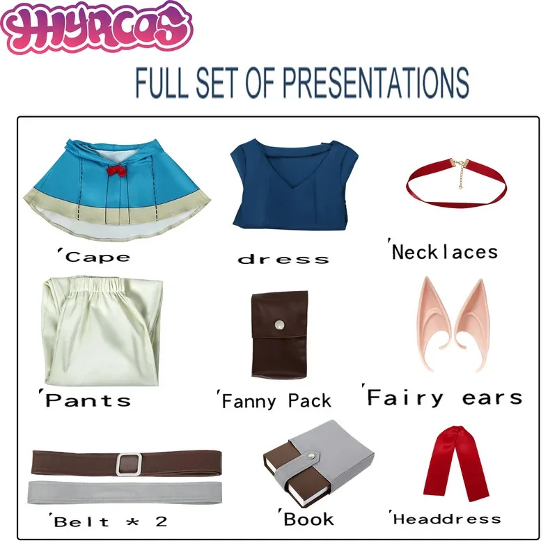 Sky06 Anime Marcille Donato Cosplay Costumes Delicious in Dungeon Marcille Cosplay Dress Hairpins Uniform Book Prop Halloween