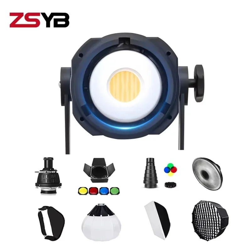 YJBEI CL300Bi 300W Destaque LED Fotografia Ângulo de luz ajustável com controle de aplicativo para streaming de vídeo Tiro ao ar livre