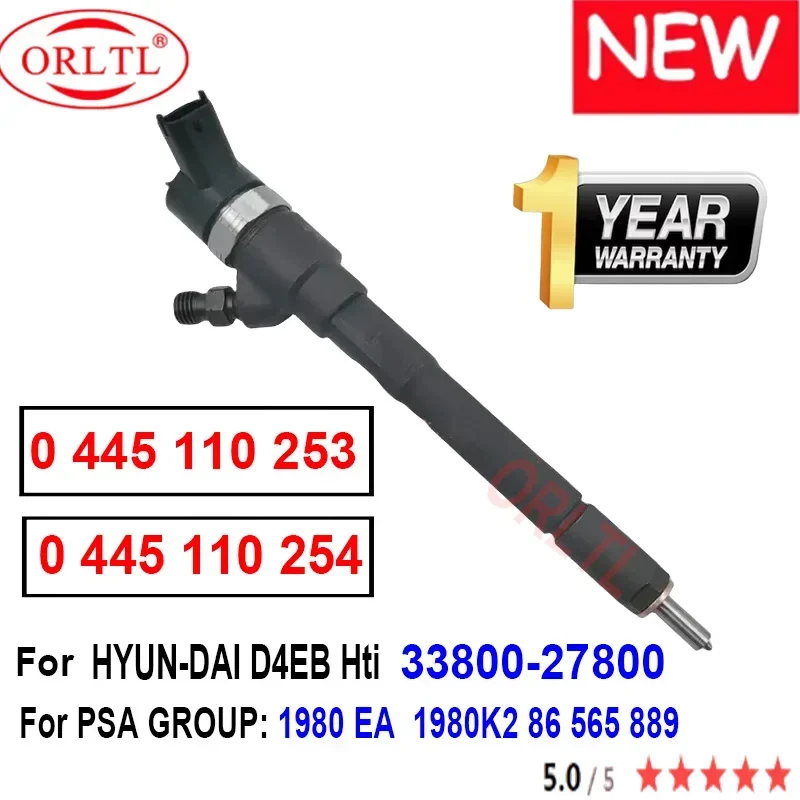 NEW 0445110253 Diesel Injector 0445110254 33800-27800 for HYUNDAI 3380027800 D4EB Hti PSA GROUP: 1980 EA 1980K2 86565889