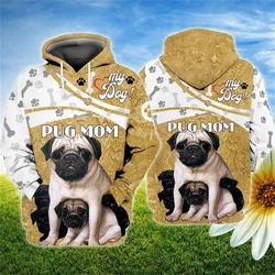 Mops/Deutscher Schäferhund/Rottweiler/Chihuahua 3d gedruckt Hoodie Frauen für Männer Pullover Straße Trainings anzug Liebe Hund Geschenk