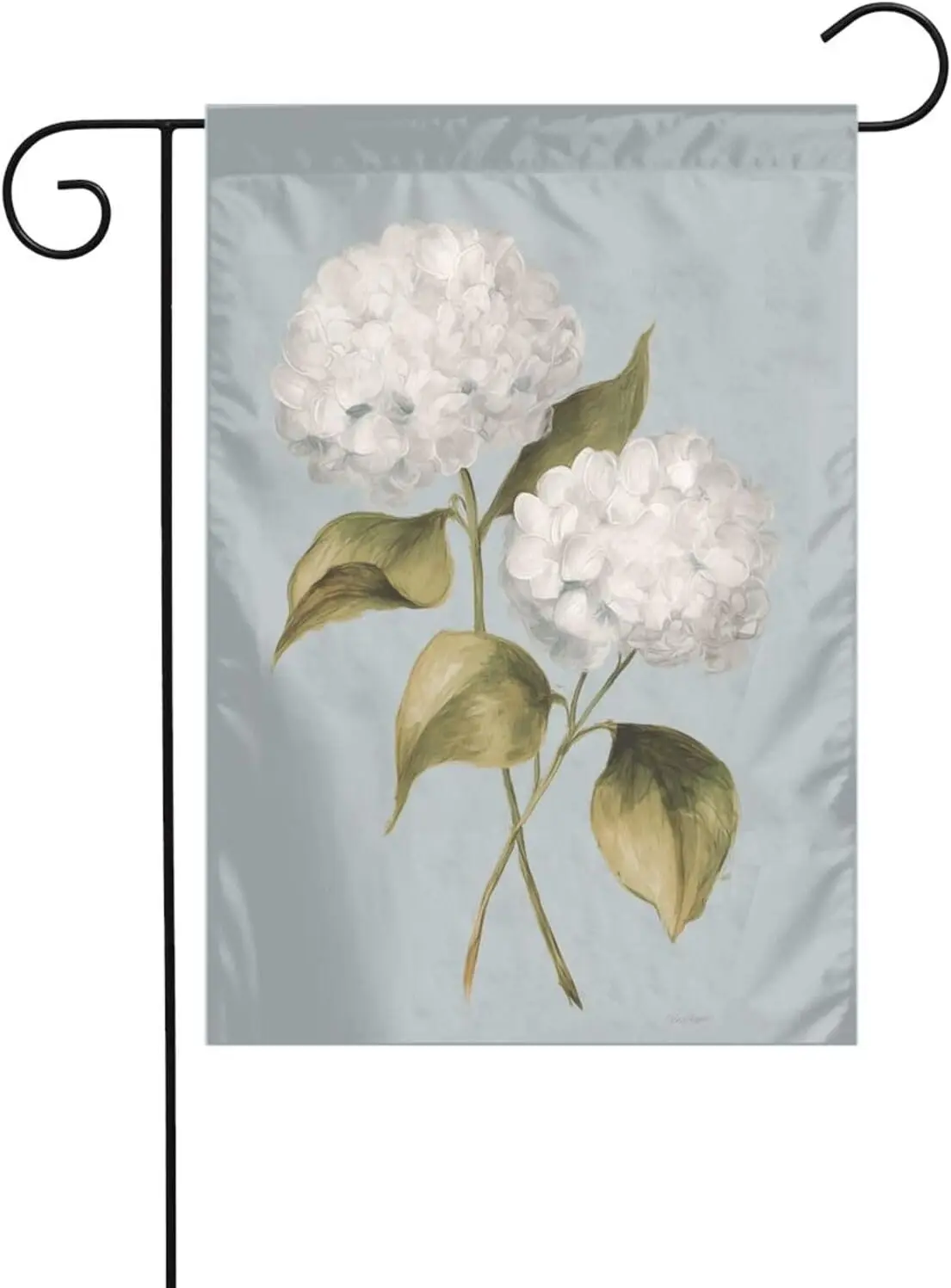 Soft White Hydrangea Blooms Garden Flag 12x18 Vertical Double Sided Farmhouse Holiday Outside Decorations Yard Flag AAS