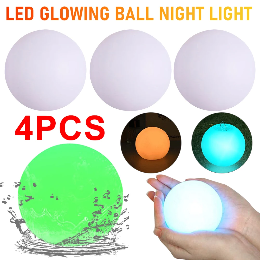 LED Glowing Ball Night Light IP68 Waterproof Outdoor LED Garden Ball Light LED Glow Globe Light Wedding Party Holiday Home Decor