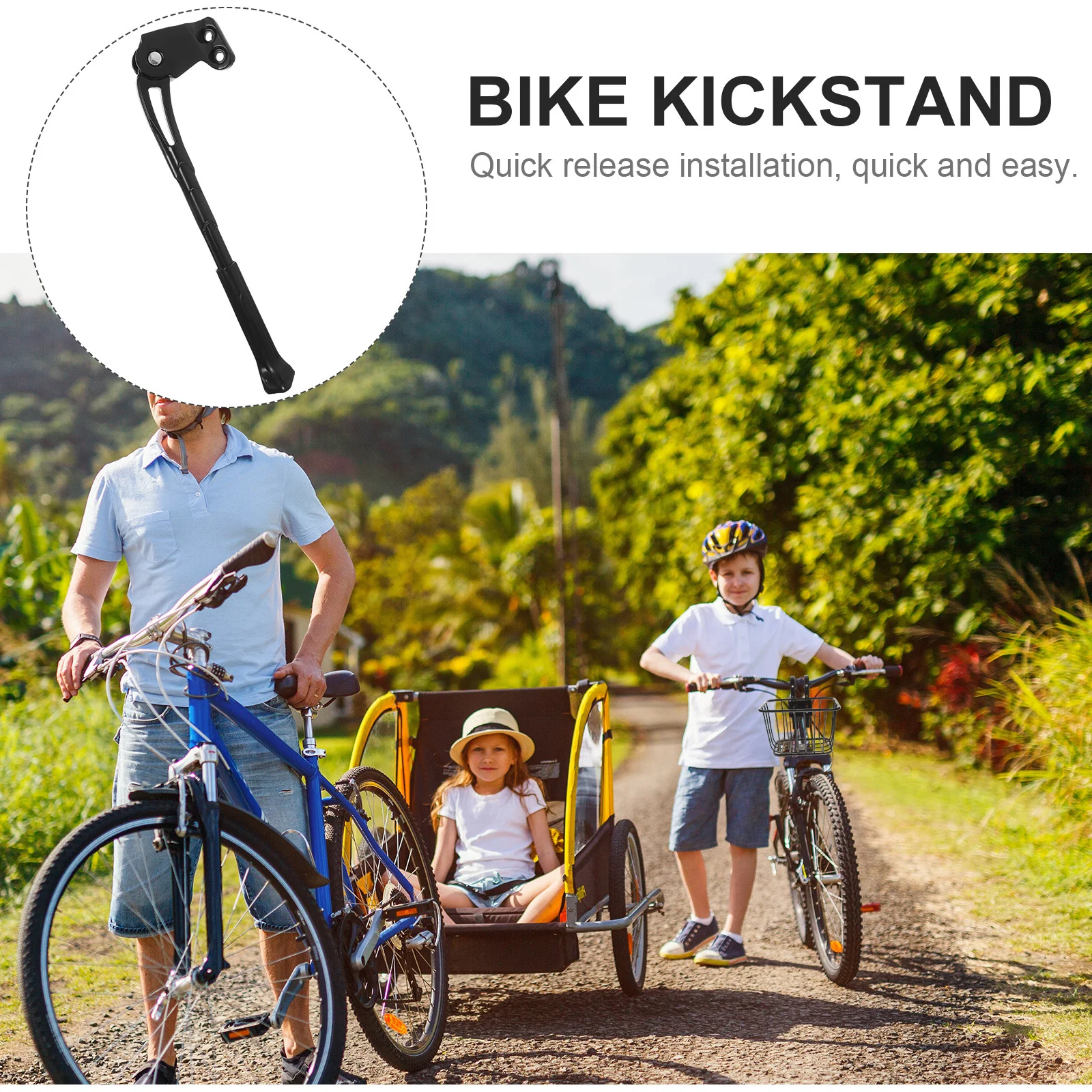 

1Set Bicycle Kickstand Aluminum Alloy Quick Release Bike Stand No Tool Installation Metal Kickstand for Mountain Bike