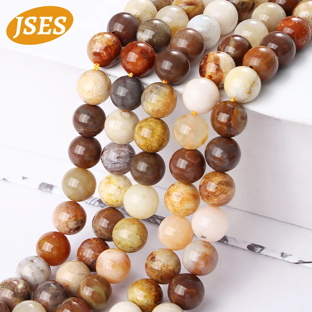 التخليص الأحفوري الطبيعي المرجان خرز من اليشم أقحوان فضفاض Jsaper الخرز لصنع المجوهرات قلادة سوار ذاتي الصنع ستراند 15"