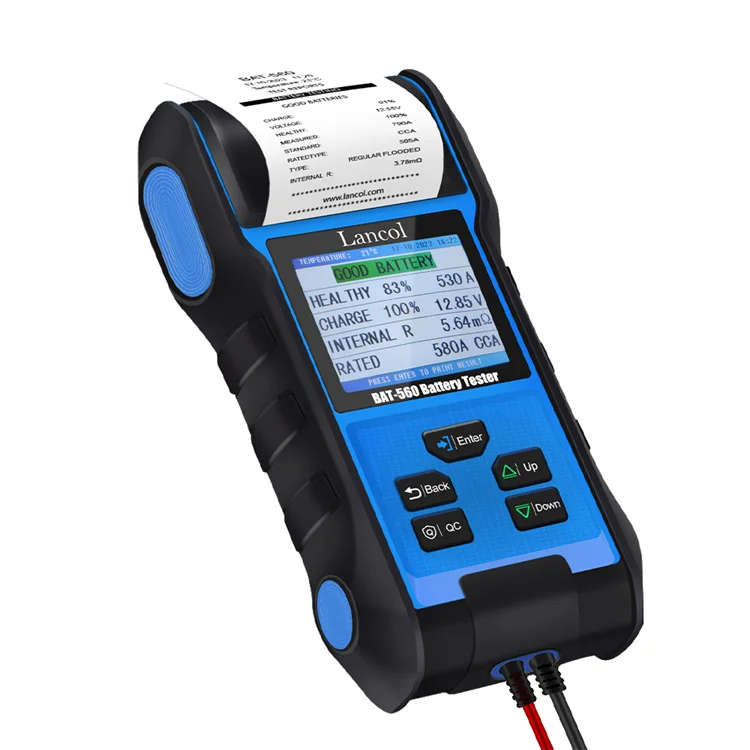 Analizador de Baterías Lancol con Impresora, Analizador de Baterías de Litio de 12 V, Probador de Baterías de Automóvil, Analizador de Baterías