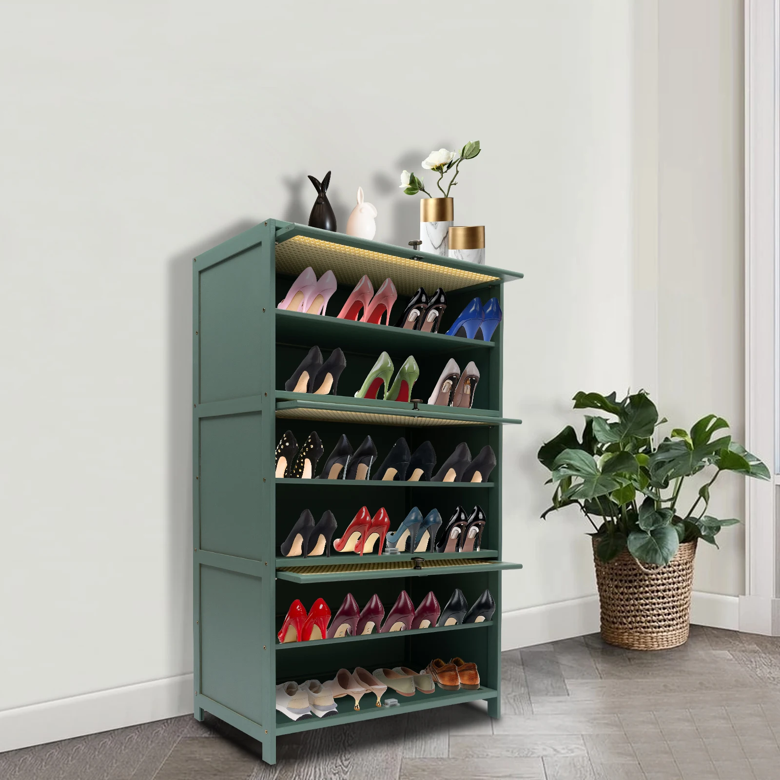 7 Tiers Shoe Organizer 106*70/80cm Shoe Rack Cabinet Shoe-shelf Shelves Freestanding Living Room Furniture For Shoe Organising