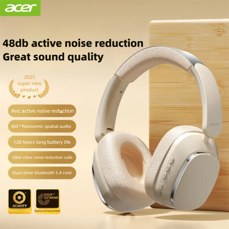 

Acer OHR525 ANC Bluetooth-наушники с активным шумоподавлением, гарнитуры с объемным звуком и HD-микрофоном ENC-Calling 1000 мАч