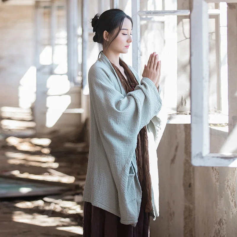 

Double-Layer Textured Cardigan - Oversized Bohemian Zen Style Outerwear