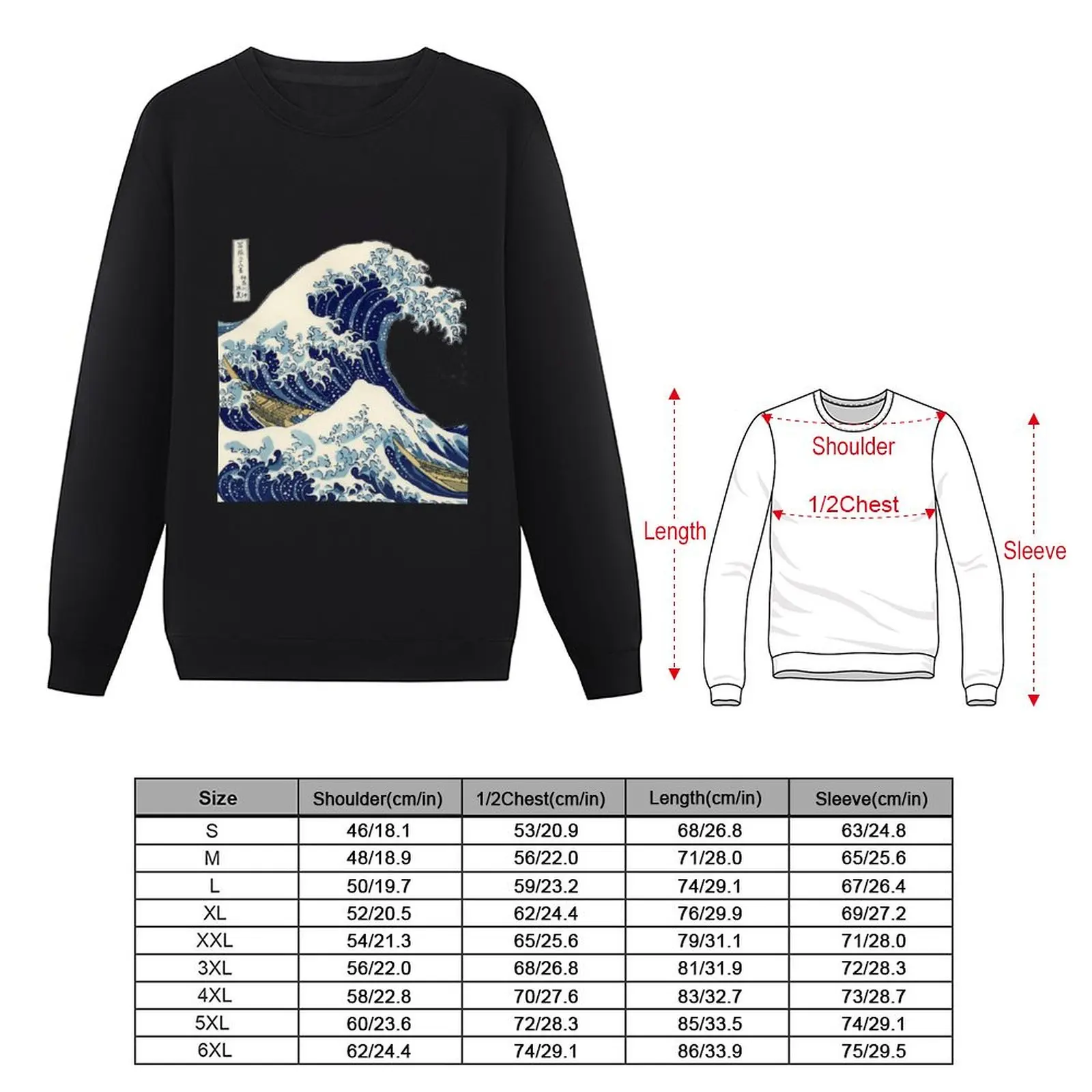 The Great Wave Off Kanagawa Transparent Sweatshirt autumn new products tracksuit men oversize sweatshirts