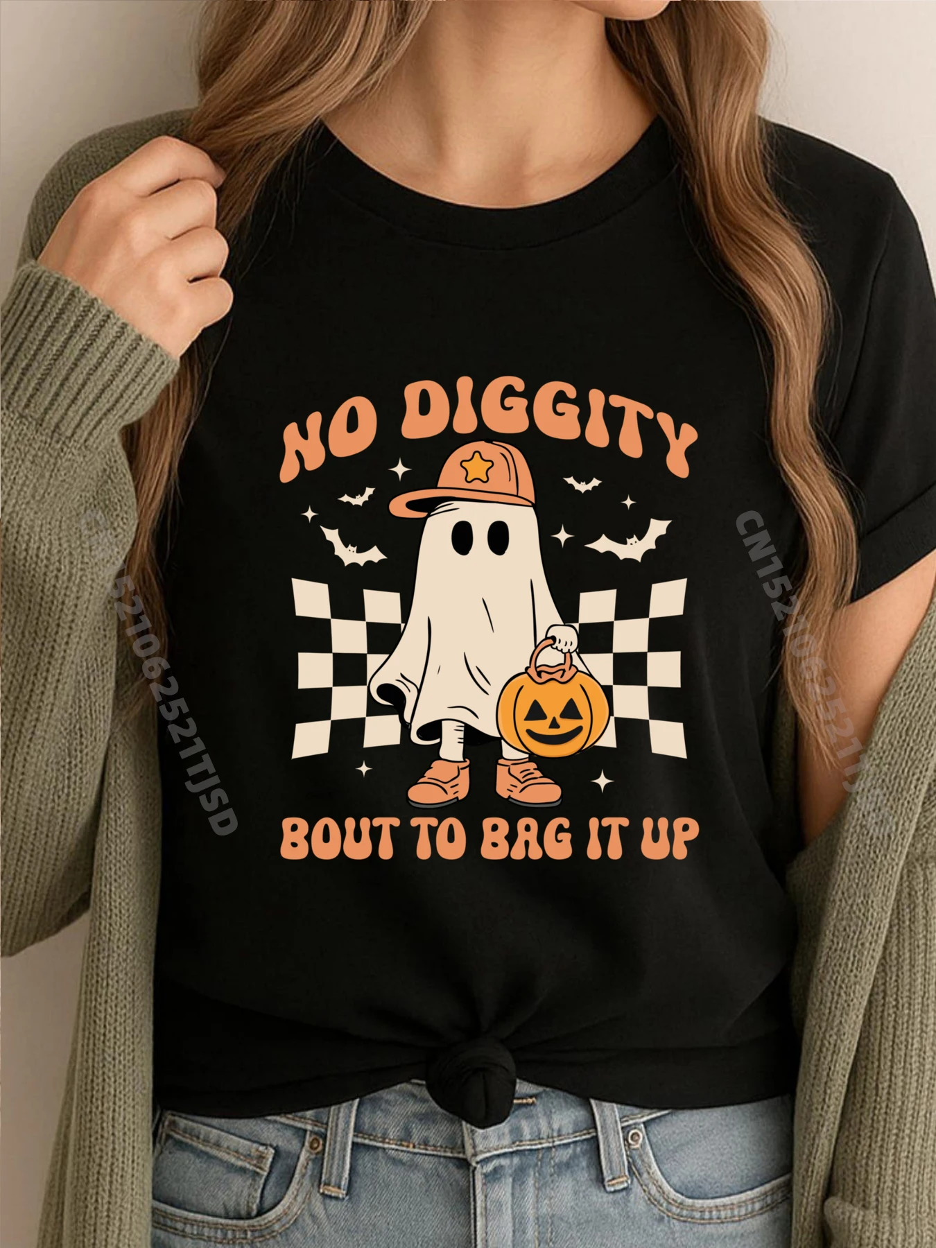 

Halloween Ghost No Diggity Bout to Bag it Up Toddler Camisas Basicas Hombre Sale