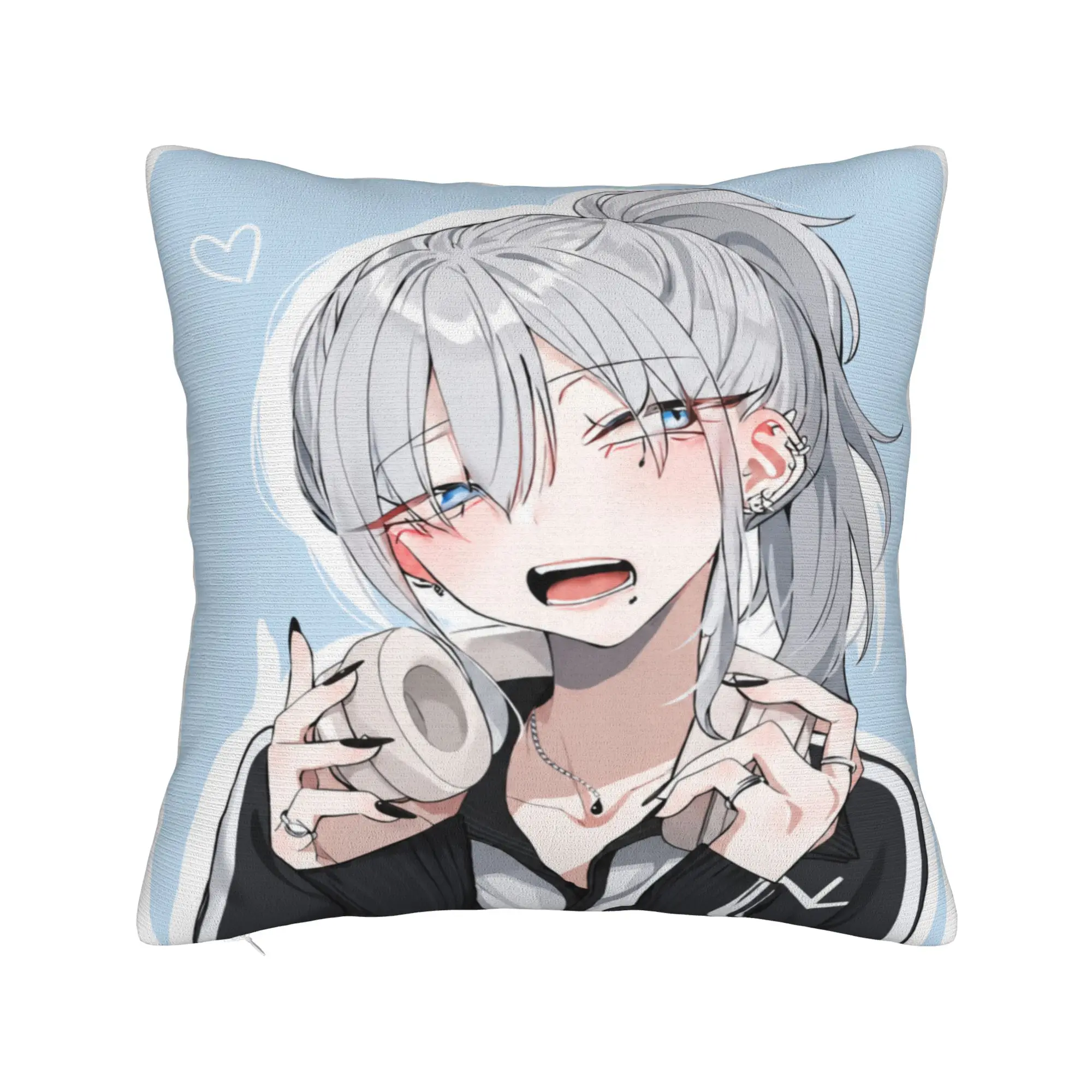 Haimiya Senpai Wa Kowakute Kawaii Manga Pillowcases  Funny Pillow Case For Living Room Bed Chair Soft Pillow Cover