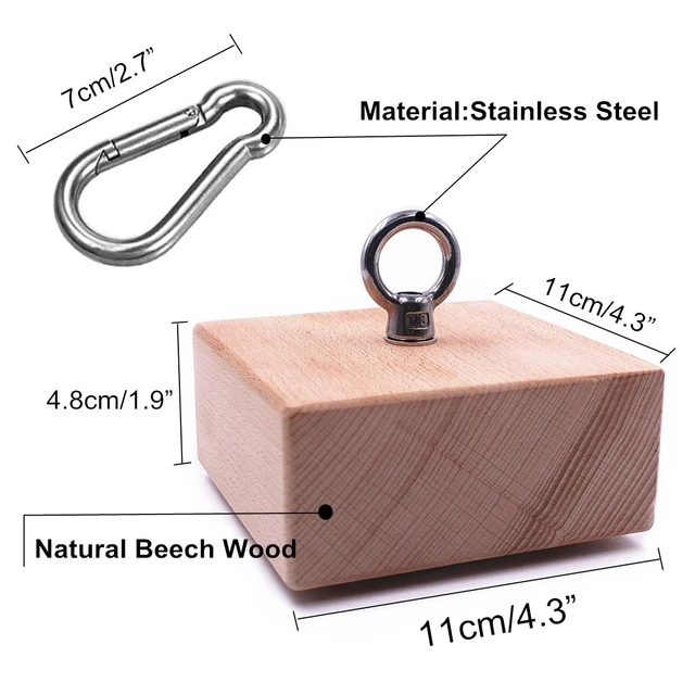 DIY Wooden Pinch Block Grips with Carabiner Hand Grip Workout Climbing Power Grips Forearm Finger Exerciser Strength Training