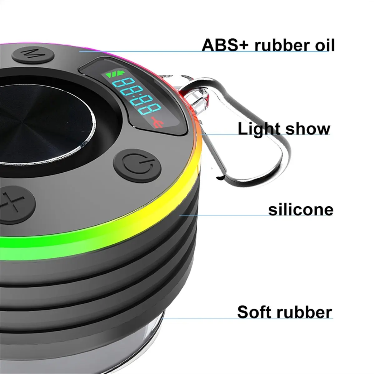*AIMA Shower Speaker Bluetooth-Compatible 5.3 Waterproof Wireless Speaker FM Radio with Suction Cup for Bathroom Pool Black