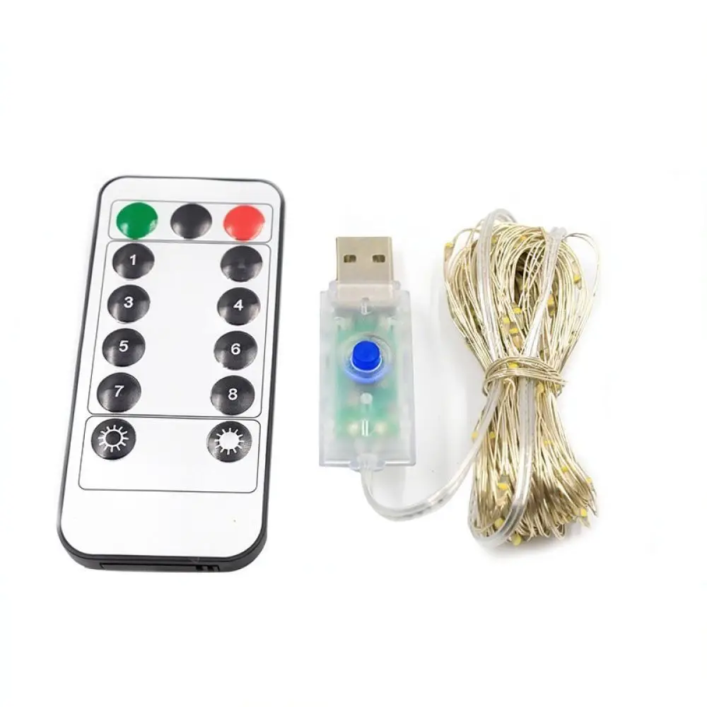 Remote Control LED Fairy Lights USB Powered Copper Wire String Lamp For Holiday Festival Wedding Bedroom Party Decoration